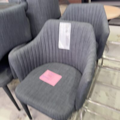EX STAGING - GREY DINING CHAIR, SOLD AS IS
