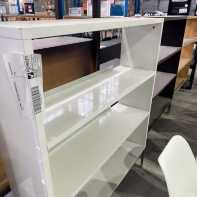 EX STAGING - WHITE GLOSS BOOKCASE SOLD AS IS