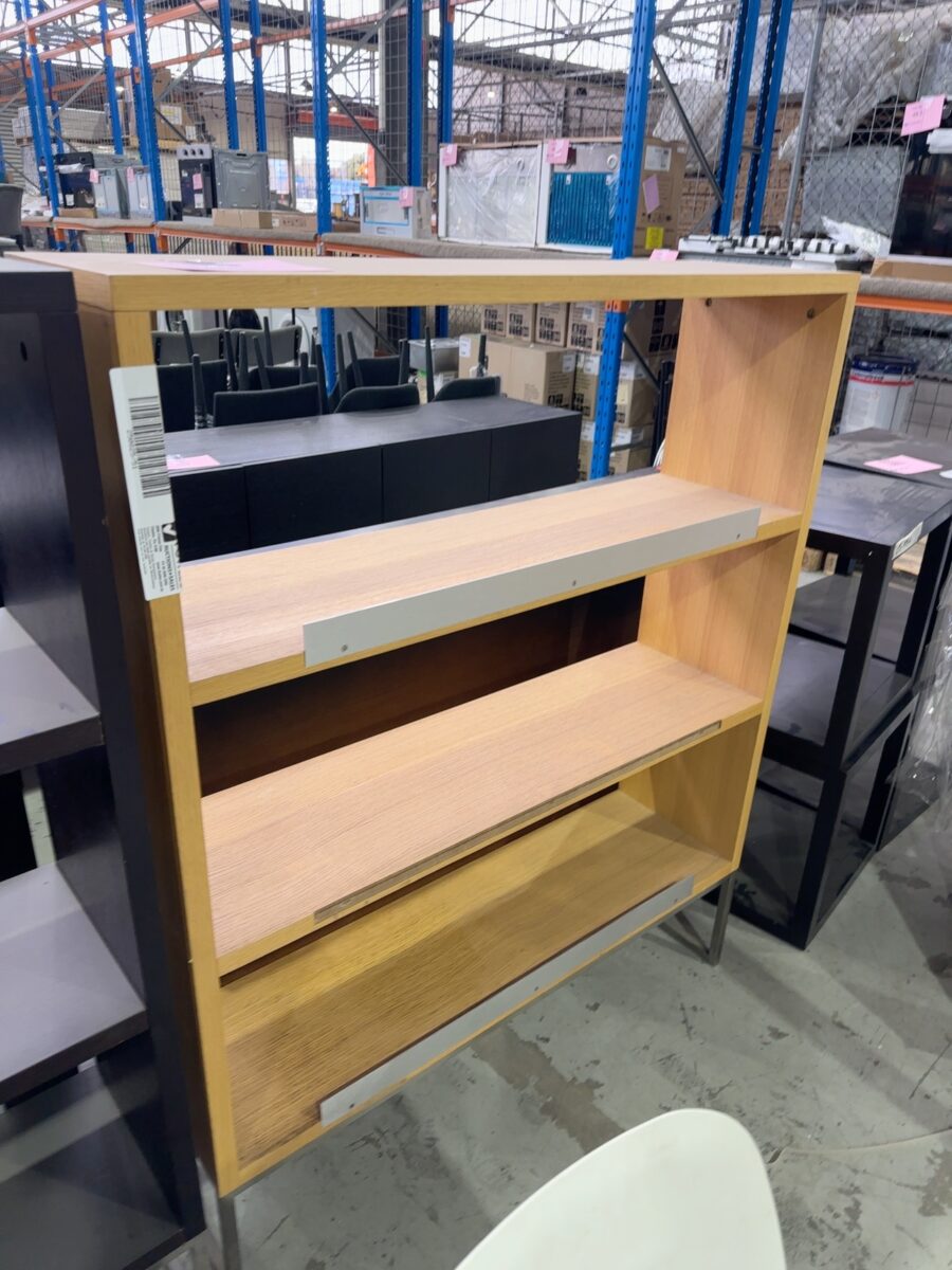 EX STAGING - LIGHT OAK BOOKCASE SOLD AS IS