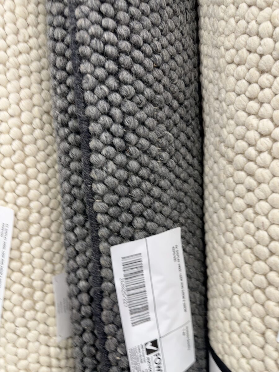 EX DISPLAY WOOL LOOP RUG 240CM X 330CM RRP$1999