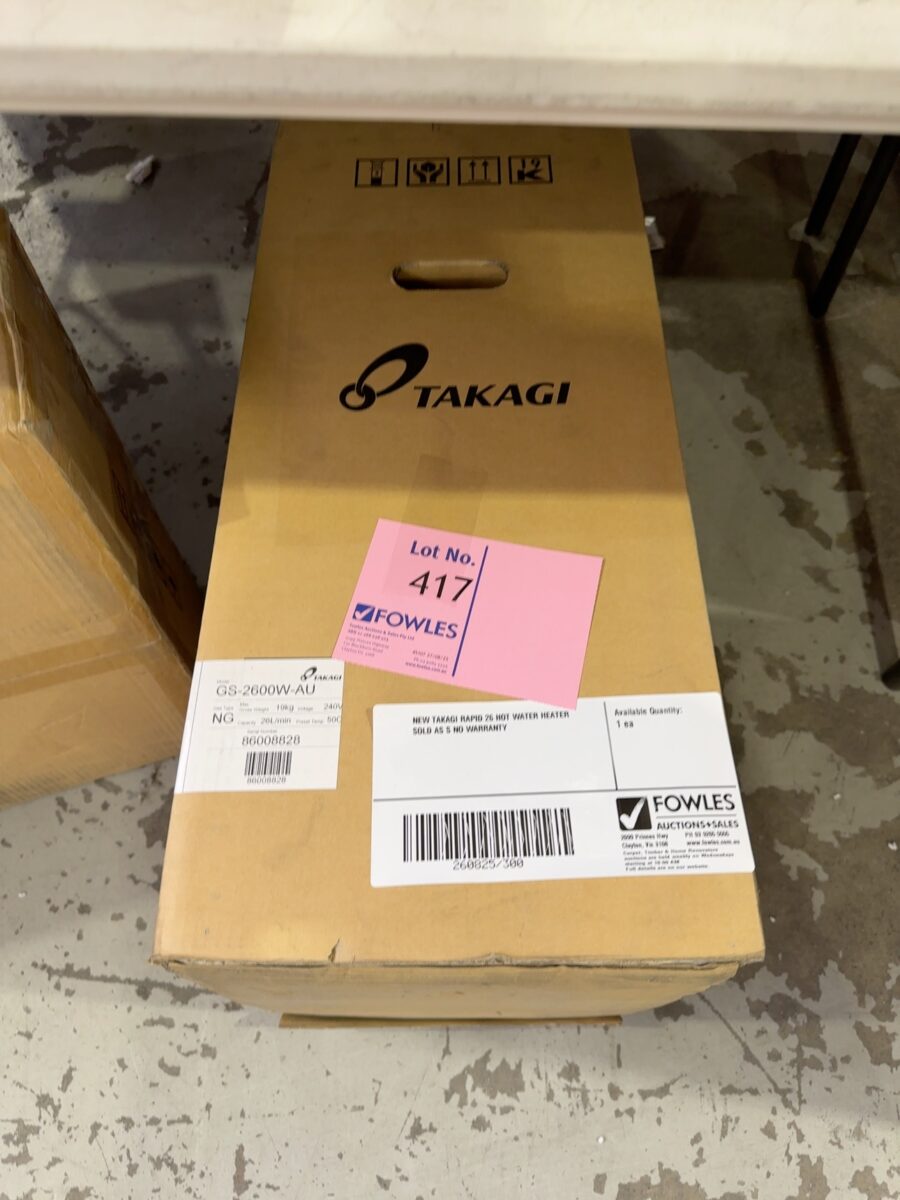 NEW TAKAGI RAPID 26 HOT WATER HEATER SOLD AS S NO WARRANTY