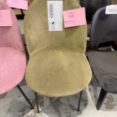EX HIRE GREEN CORD DINING CHAIR SOLD AS IS