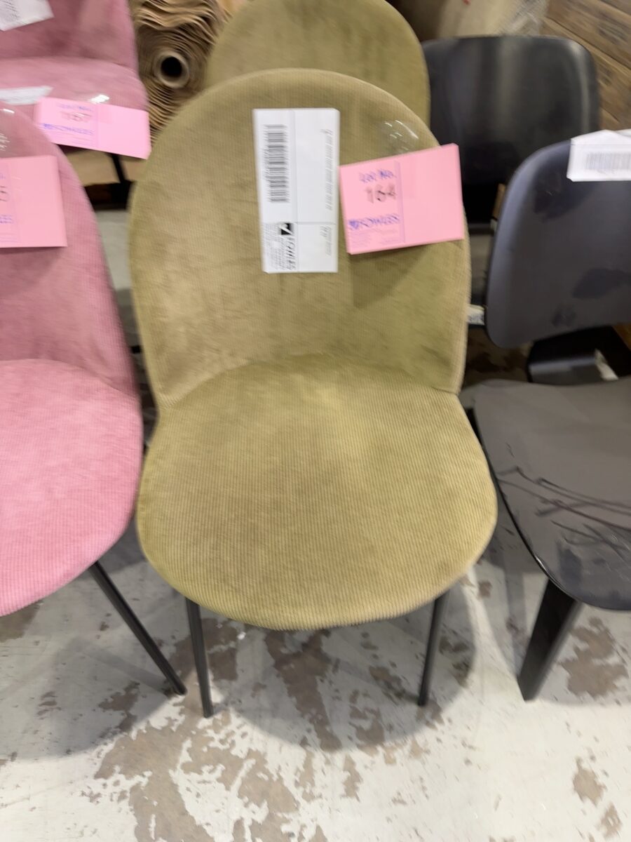 EX HIRE GREEN CORD DINING CHAIR SOLD AS IS