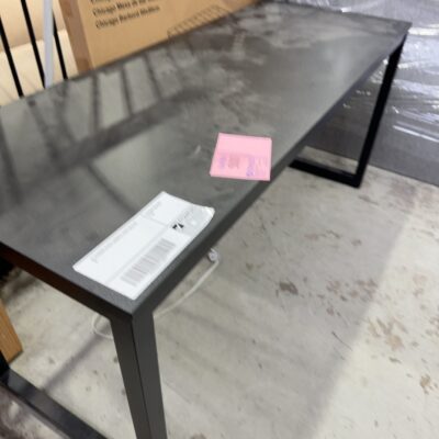 EX STAGING BLACK LAMINATE DESK SOLD AS IS