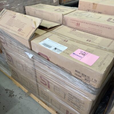 PALLET WITH ASSORTED VANITY BOWLS SOLD AS IS