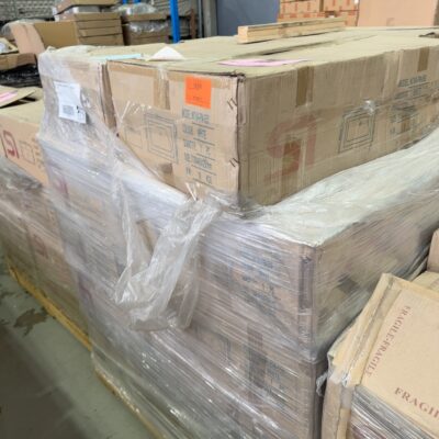 PALLET WITH ASSORTED VANITY BOWLS SOLD AS IS
