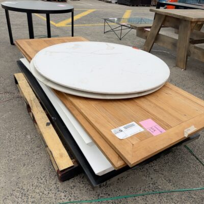 EX HIRE - PALLET OF TABLE TOPS, SOLD AS IS
