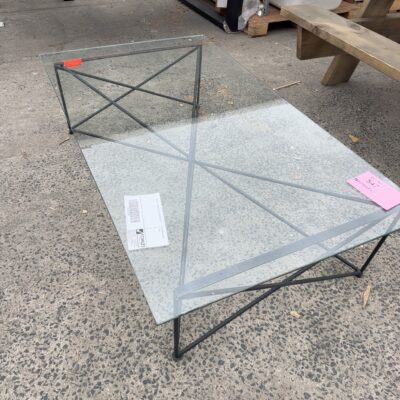 EX HIRE - GLASS COFFEE TABLE SOLD AS IS