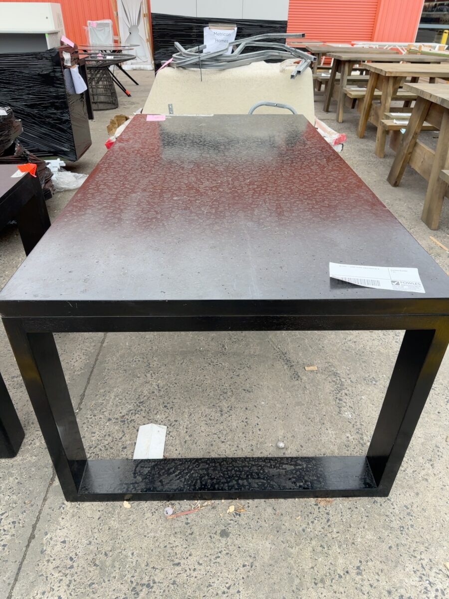 EX HIRE - LARGE BLACK TABLE SOLD AS IS
