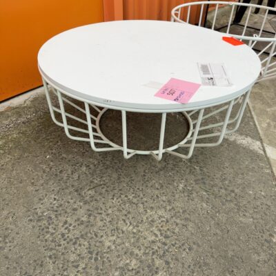 EX HIRE - WHITE COFFEE TABLE SOLD AS IS