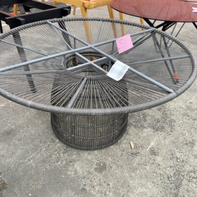 EX HIRE - ROUND RATTAN TABLE FRAME ONLY SOLD AS IS