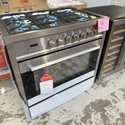 NEW TECHNIKA TU950TME8 900MM DUAL FUEL FREESTANDING OVEN, SOLD AS IS NO WARRANTY