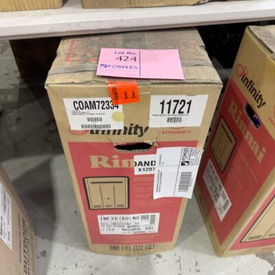 NEW RINNAI INFINITY INF26 NATURAL GAS HOT WATER HEATER, SOLD AS IS NO WARRANTY