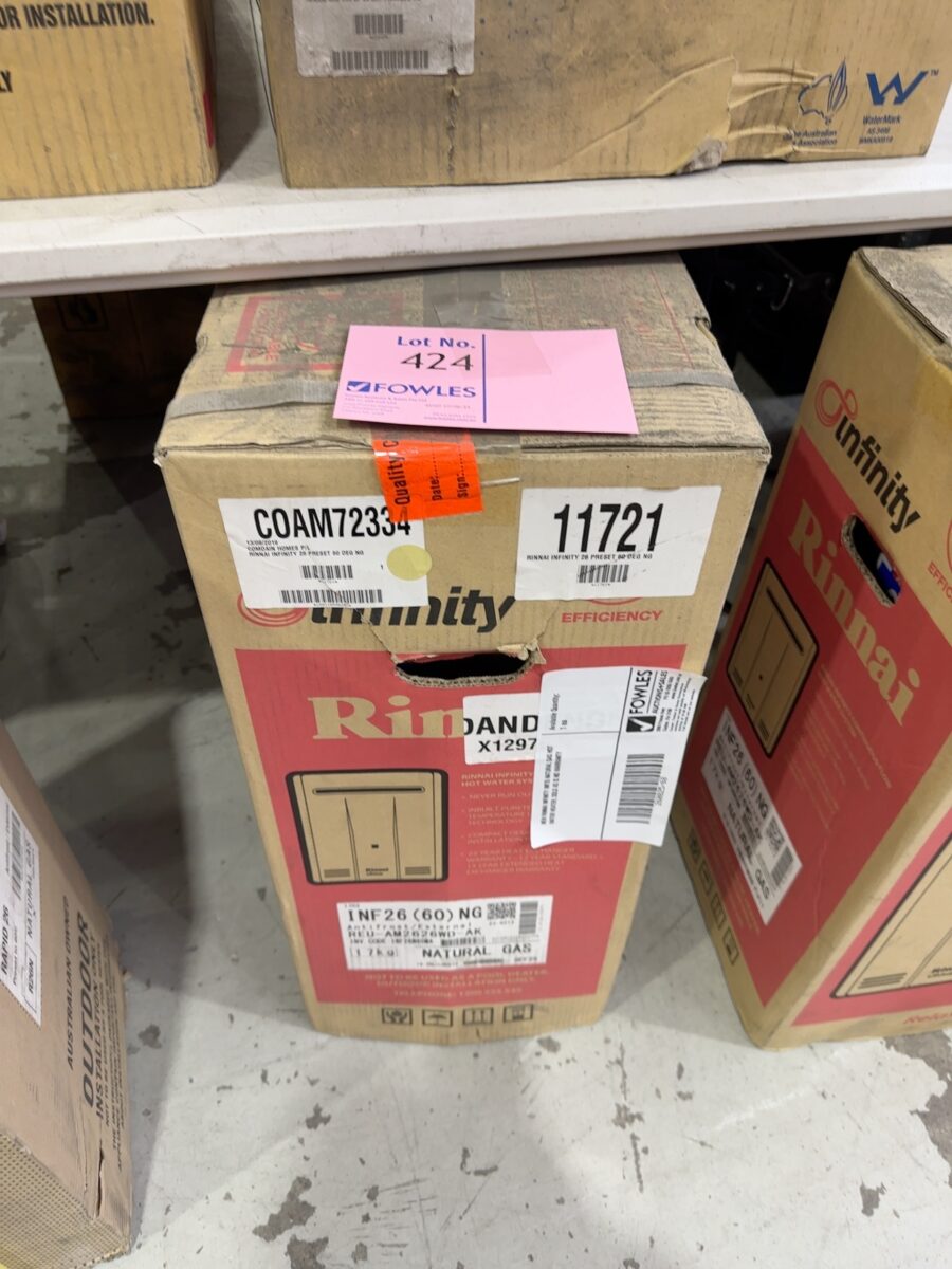 NEW RINNAI INFINITY INF26 NATURAL GAS HOT WATER HEATER, SOLD AS IS NO WARRANTY