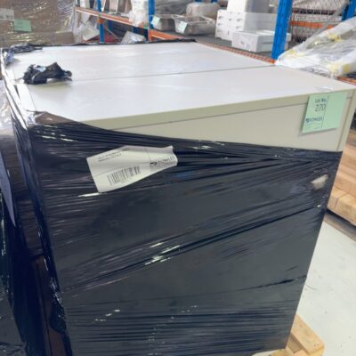 PALLET OF SECONDHAND LAMINATE BOOKCASES, SOLD AS IS