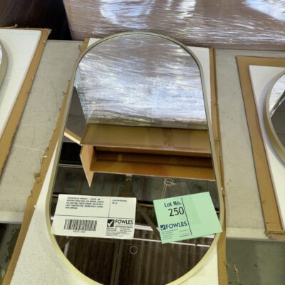 DISCONTINUED PRODUCT - CO4590-BB BRUSHED BRASS OVAL LED MIRROR, BACKLIT LED LIGHTING, TOUCH SENSOR, ADJUSTABLE LIGHT TEMPERATURE, 900MM HIGH X 450MM WIDE RRP8