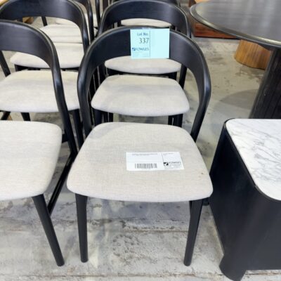 EX DISPLAY TEMPO BLACK OAK DINING CHAIR WITH FABRIC SEAT SOLD AS IS