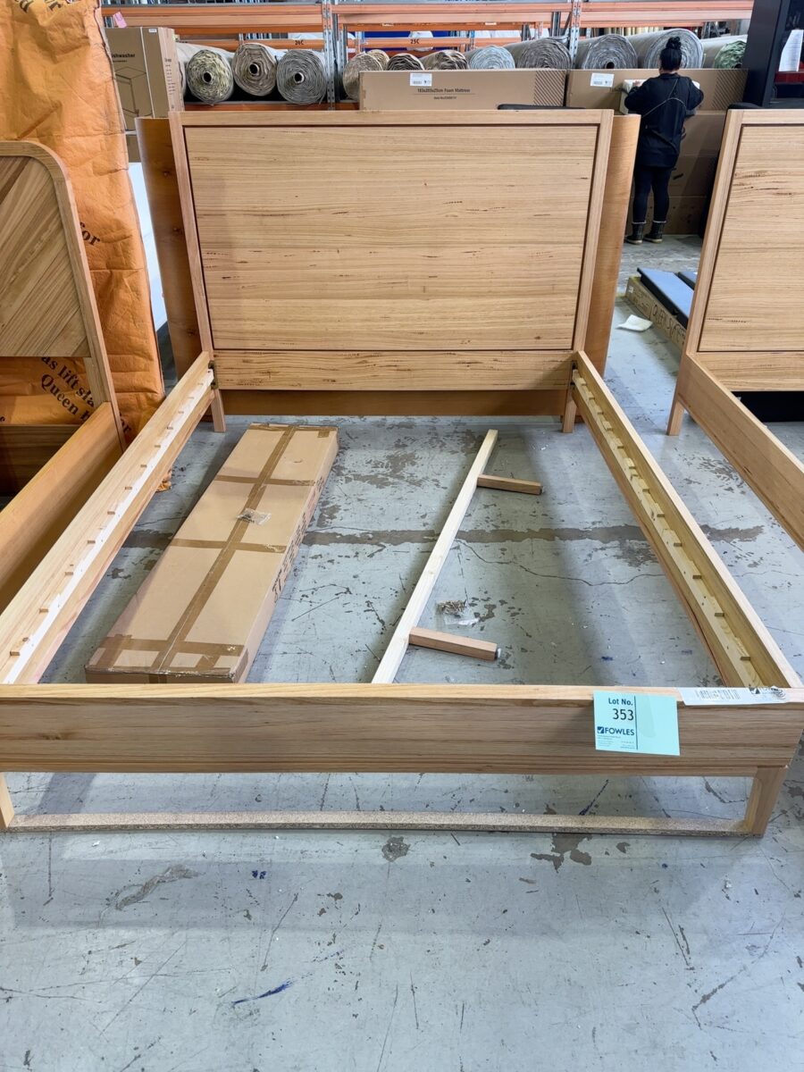 EX DISPLAY JEDDA MESSMATE QUEEN BEDFRAME SOLD AS IS