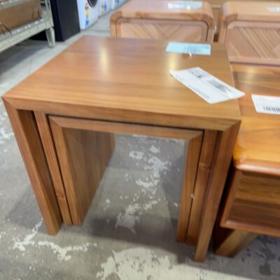 EX DISPLAY KIAMA BLACKWOOD SET OF 3 NESTING TABLES, SOLD AS IS