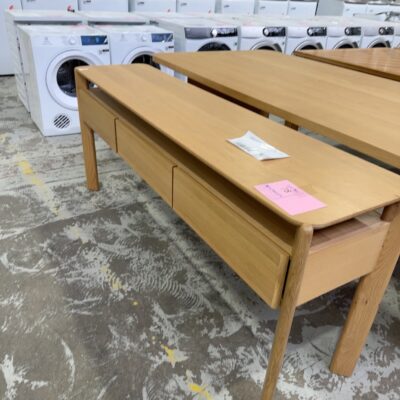 EX DISPLAY ARIES 1800MM CONSOLE TABLE AMERICAN OAK SOLD AS IS