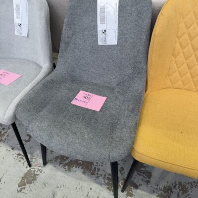SAMPLE FURNTURE - DARK GREY CHAIR, BLACK LEGS, SOLD AS IS