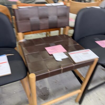 SAMPLE FURNTURE - LANDO BAR STOOL NATURAL OAK/TAN LEATHER SOLD AS IS