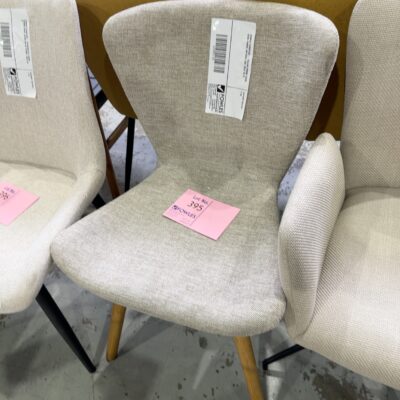 SAMPLE FURNTURE - TESLAN DINING CHAIR, SAND FABRIC, NATURAL OAK, SOLD AS IS