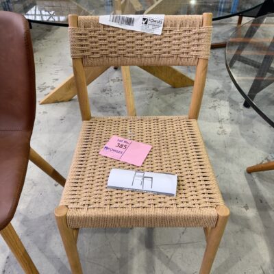 SAMPLE FURNTURE - OBI DINING CHAIR,  NATURAL OAK,NATURAL ROPE, SOLD AS IS