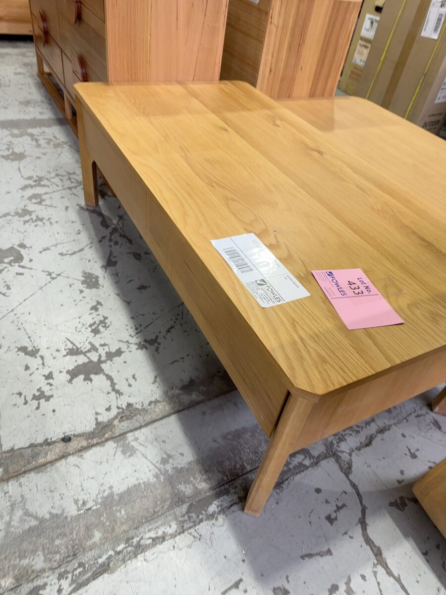 EX DISPLAY - AKSEL AMERICAN OAK COFEE TABLE, SOLD AS IS