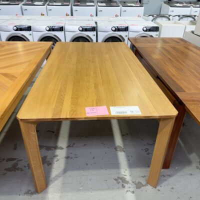EX DISPLAY AKSEL 2000MM AMERICAN OAK DINING TABLE, ANGLED LEGS, SOLD AS IS