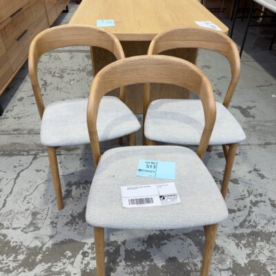 EX DISPLAY TEMPO NATURAL OAK DINING CHAIR, SOLD AS IS