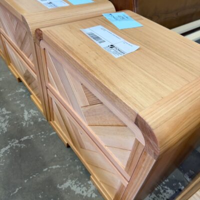 EX DISPLAY EVA BEDSIDE, CURVED MESSMATE, SOLD AS IS