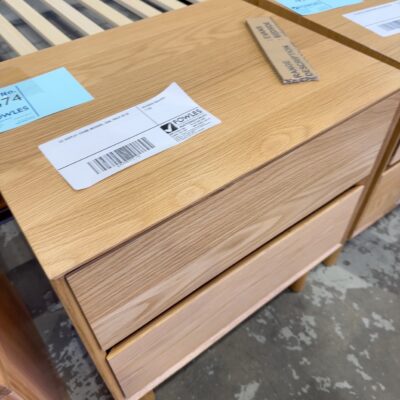 EX DISPLAY EVANS BEDSIDE, OAK, SOLD AS IS