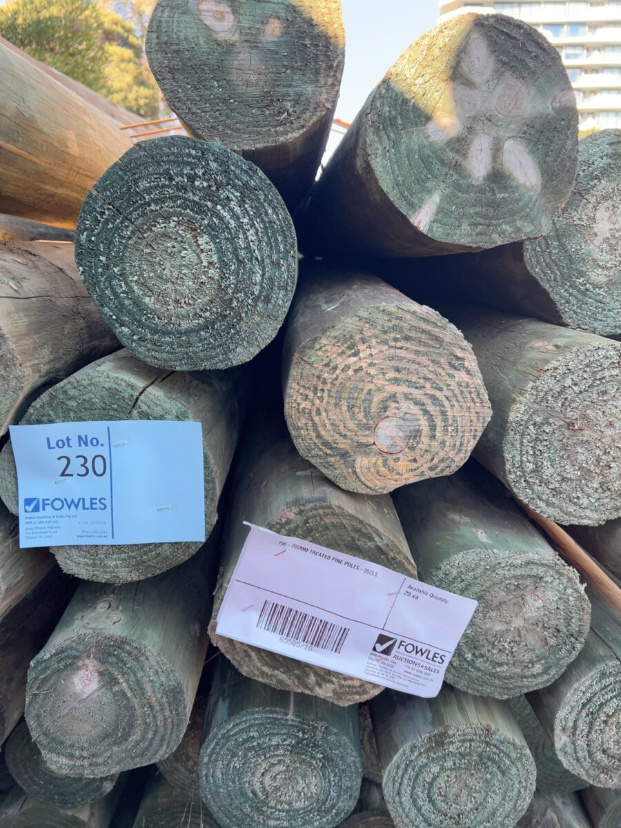 150-200MM TREATED PINE POLES-20/3.0