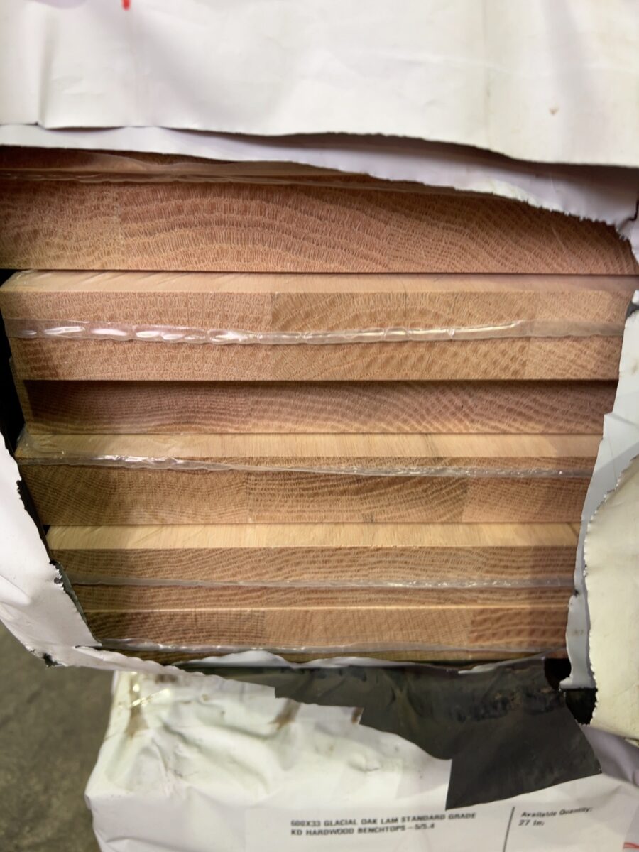 600X33 GLACIAL OAK LAM STANDARD GRADE KD HARDWOOD BENCHTOPS-9/3.6 14/1.1 2/1.0 3/0.9