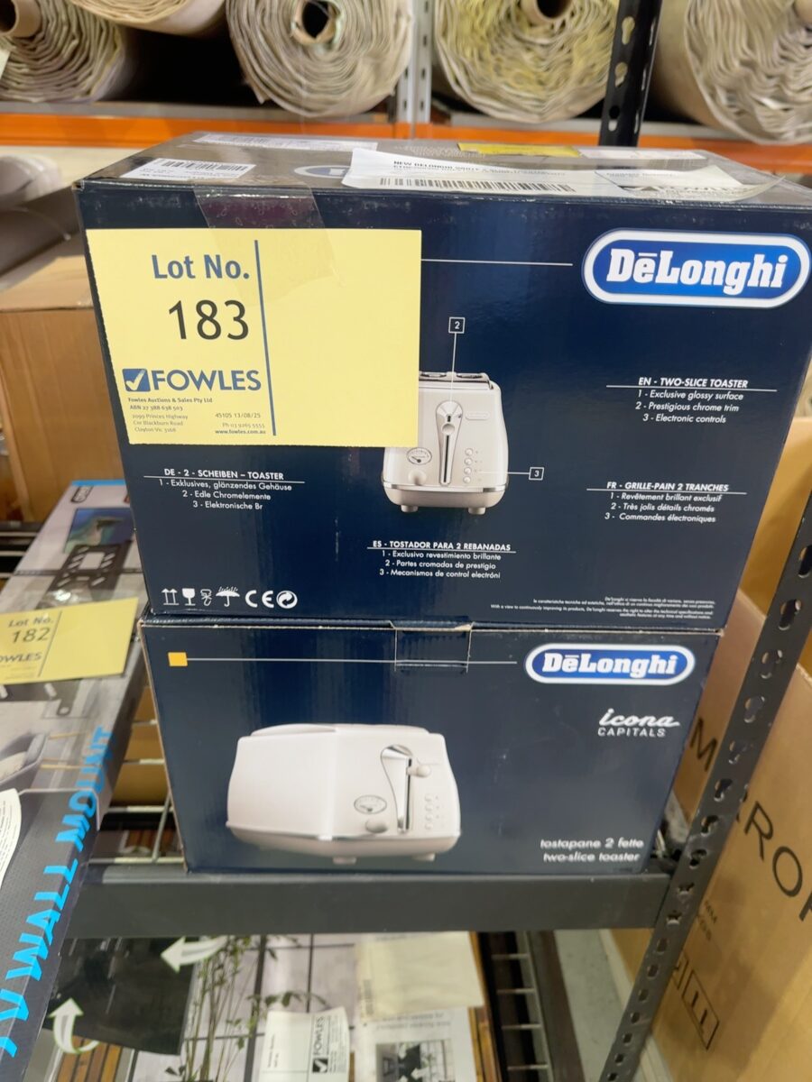 NEW DELONGHI WHITE 2 SLICE TOASTER CTOC2003W RRP$129, 12 MONTH WARRANTY