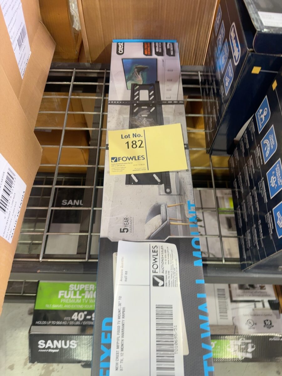 NEW CREST MFP1FL FIXED TV MOUNT, 30" TO 87" TV, 12 MONTH WARRANTY RRP$95