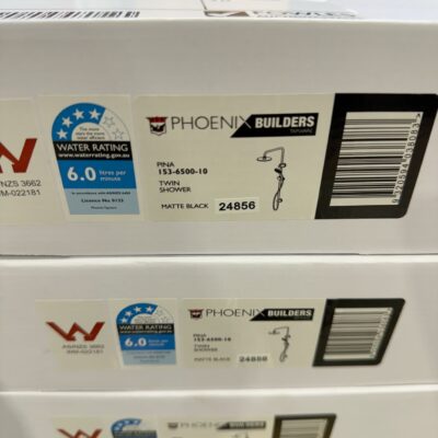 NEW PHOENIX TWIN HEAD SHOWER RAIL, MATTE BLACK PINA 153-600-10