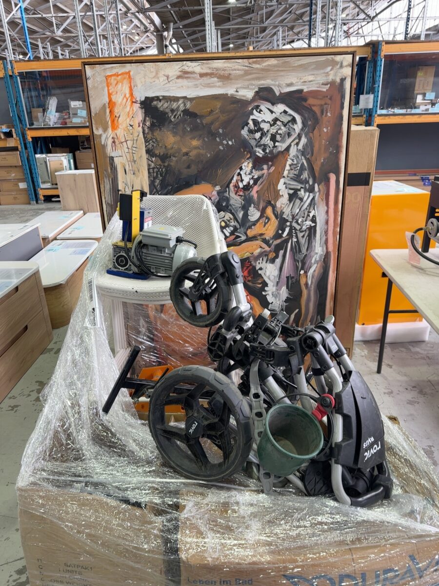 OLD STOCK - PALLET OF ASSORTED GOODS, INCLUDING PAINTING, SOLD AS IS NO WARRANTY