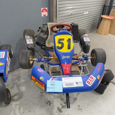SECONDHAND - PETROL GO-KART WITH BOX OF ACCESSORIES/TYRES ETC, USED CONDITION, SOLD AS IS, NO WARRANTY