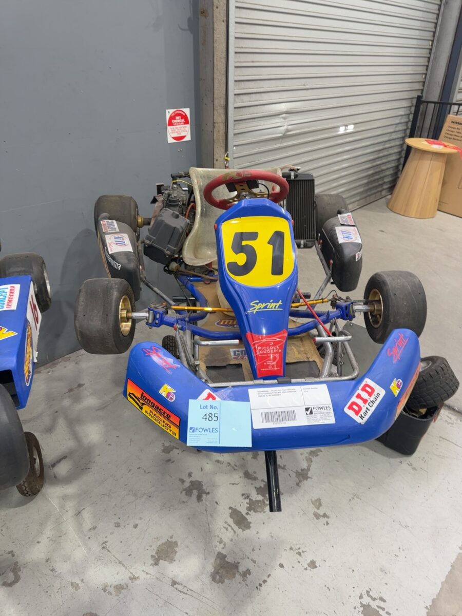 SECONDHAND - PETROL GO-KART WITH BOX OF ACCESSORIES/TYRES ETC, USED CONDITION, SOLD AS IS, NO WARRANTY