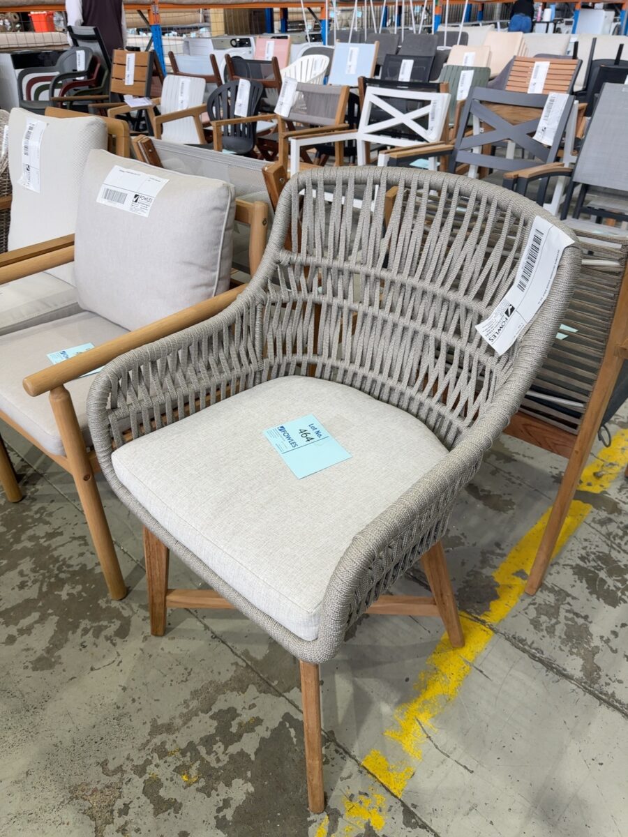 DESIGNER OUTDOOR CHAIR SOLD AS IS