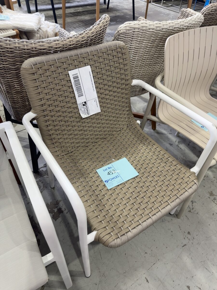DESIGNER OUTDOOR CHAIR SOLD AS IS