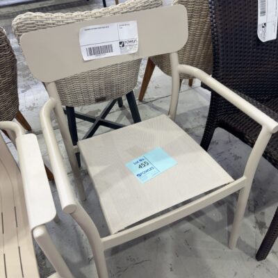 DESIGNER OUTDOOR CHAIR SOLD AS IS