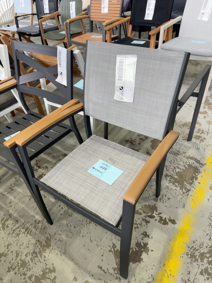 DESIGNER OUTDOOR CHAIR SOLD AS IS