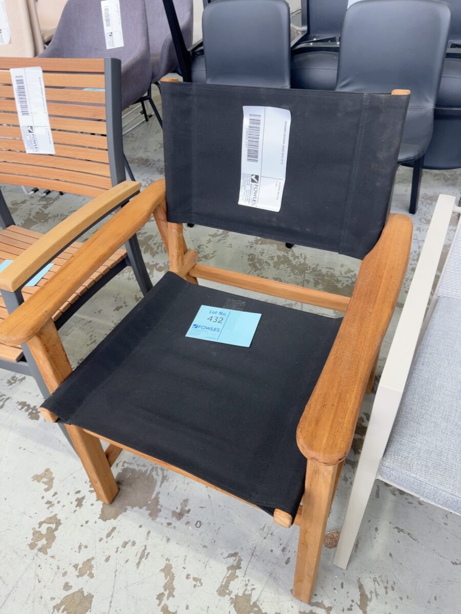 DESIGNER OUTDOOR CHAIR SOLD AS IS