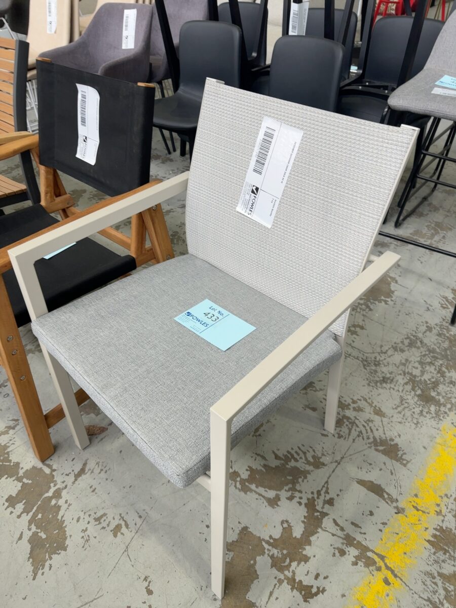 DESIGNER OUTDOOR CHAIR SOLD AS IS