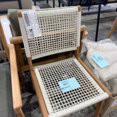 DESIGNER OUTDOOR CHAIR SOLD AS IS