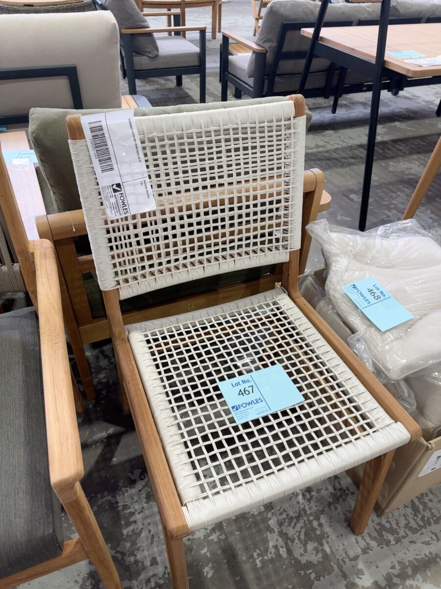 DESIGNER OUTDOOR CHAIR SOLD AS IS