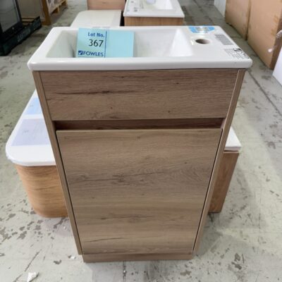 NEW REVIT POWDER ROOM 465MM FINGER PULL VANITY WITH GALA CERAMIC TOP CA20-465-CT26 RRP0